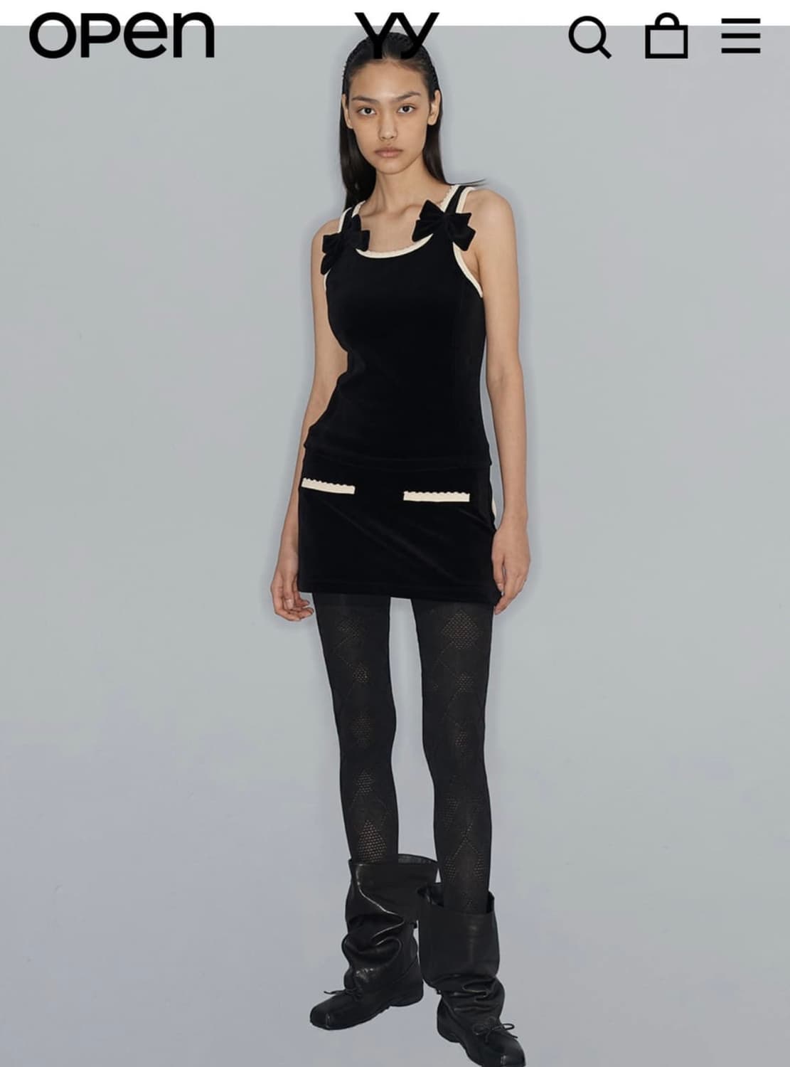 Open yy 벨벳리본탑 s 상품이미지2