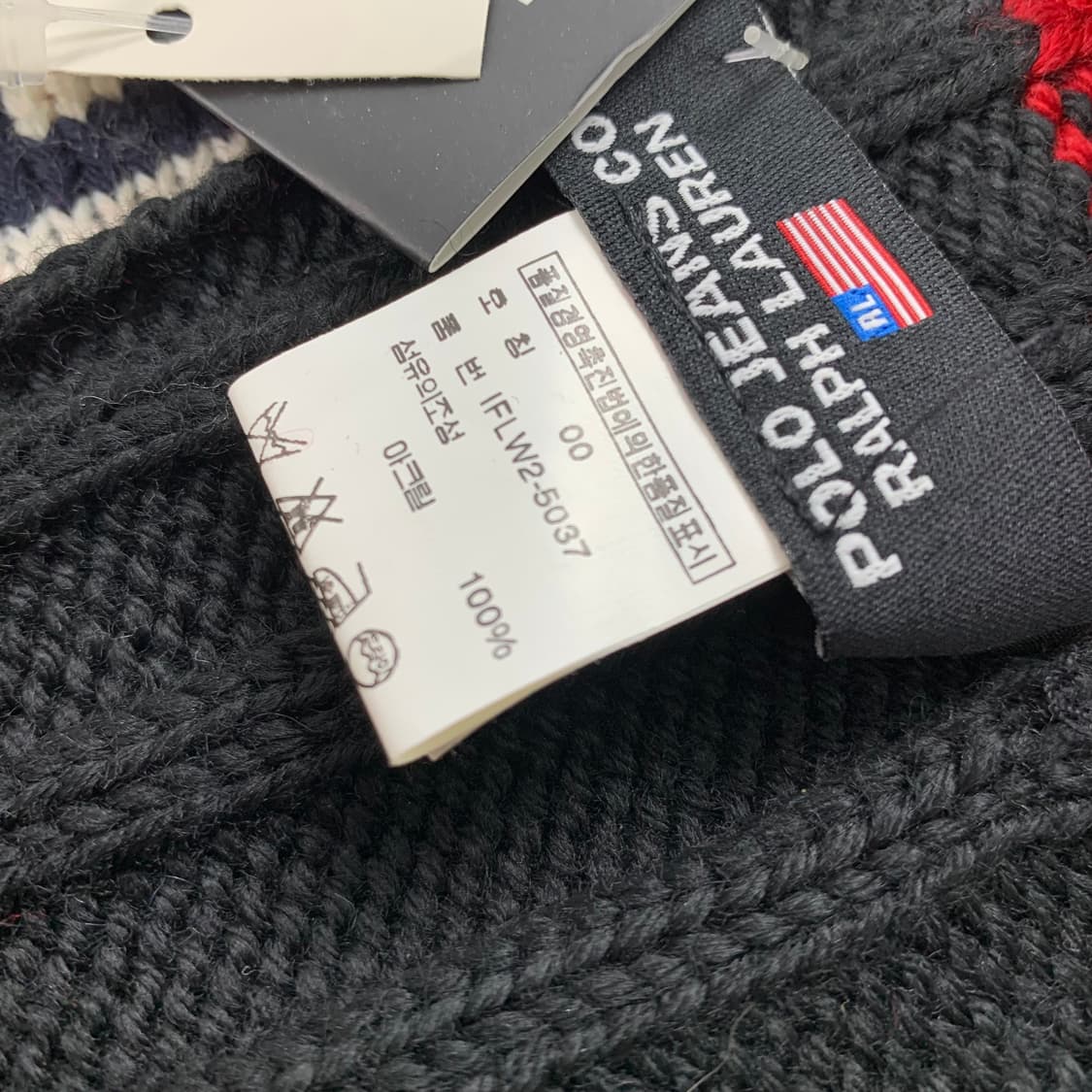 폴로 진스 성조기 로고 골지 니트 머플러 상품이미지5