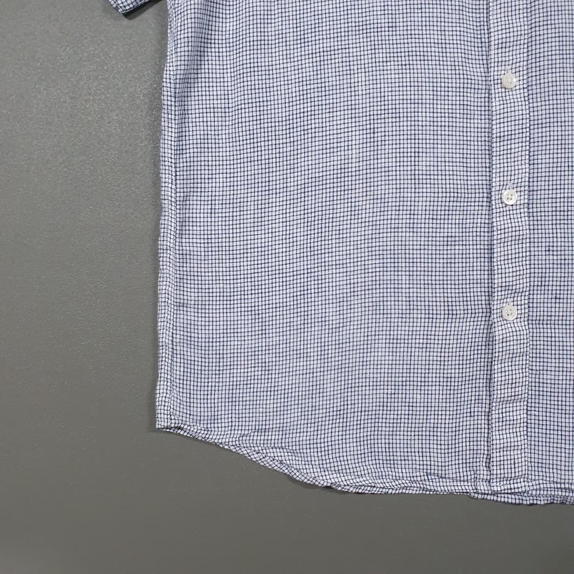 105 (XL) 빈폴 신형 20ss 화이트 린넨 미니 윈도우 체크 셔츠 상품이미지4