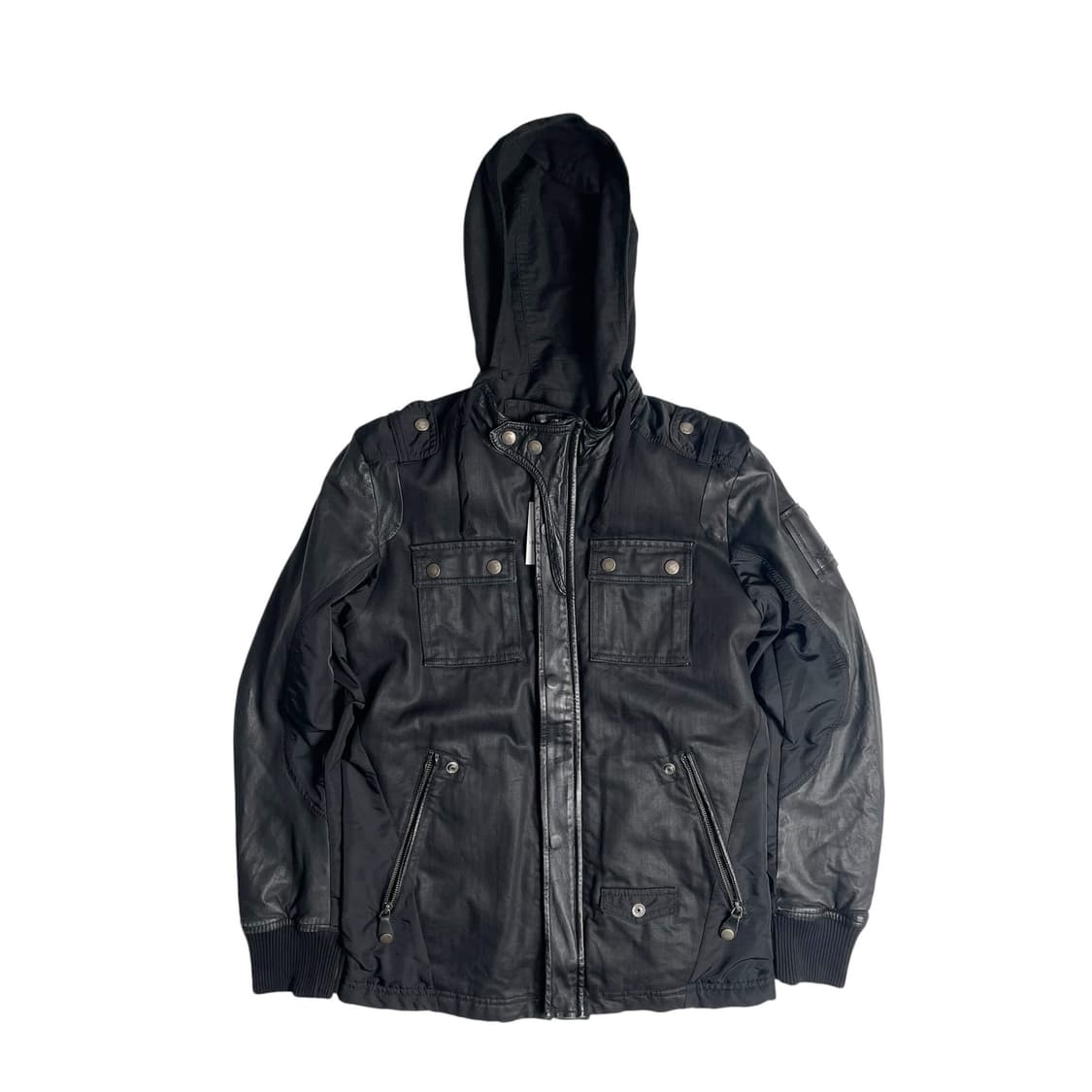 Diesel 왁스코튼 나일론 레더 믹스 자켓 상품이미지1