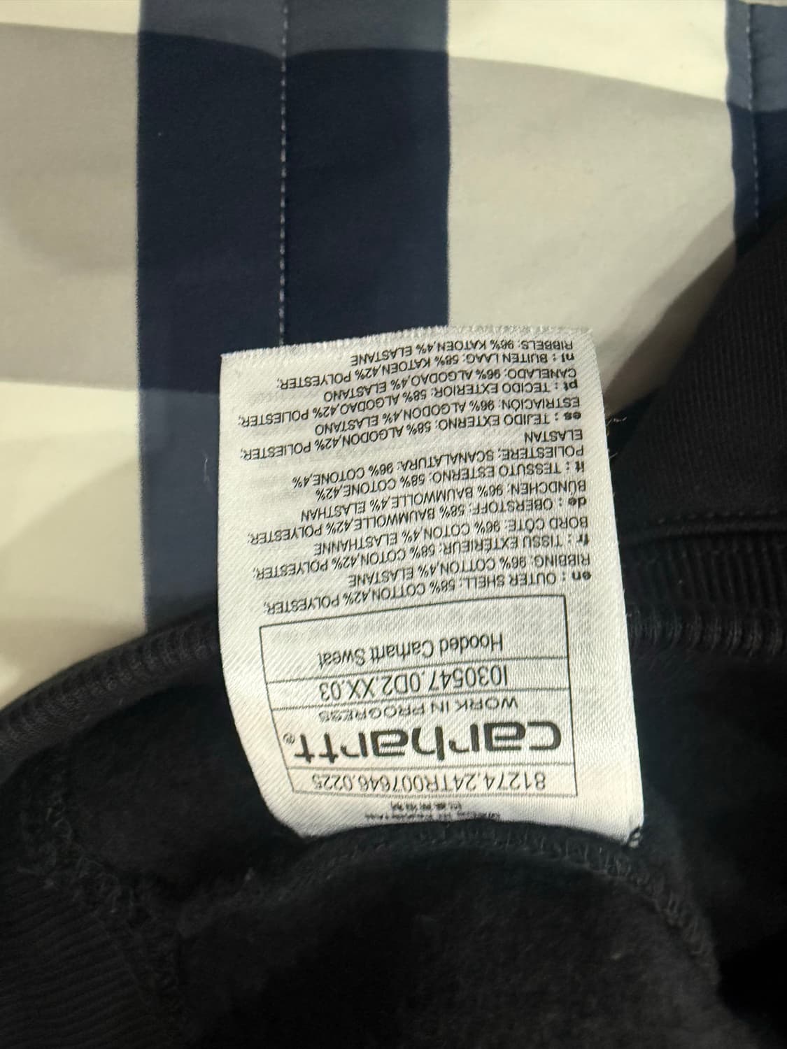 칼하트 WIP 후드 칼하트 스웨트셔츠 블랙 화이트 상품이미지3