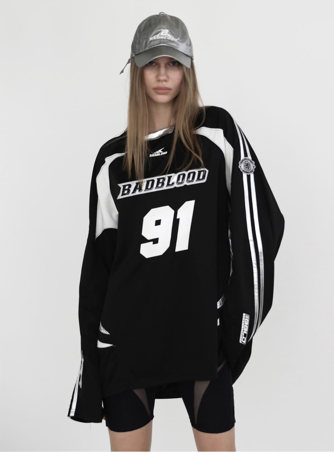 배드블러드 던칸 스포츠 롱 슬리브 라지핏 블랙 L 상품이미지1