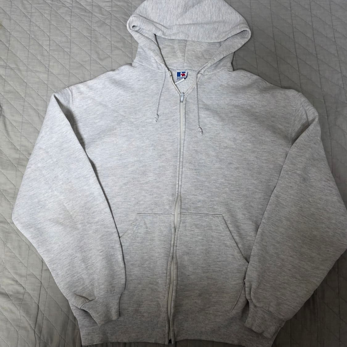 [L] 90s 러셀 애슬레틱 후드집업 라이트 그레이 굿컨디션 상품이미지1