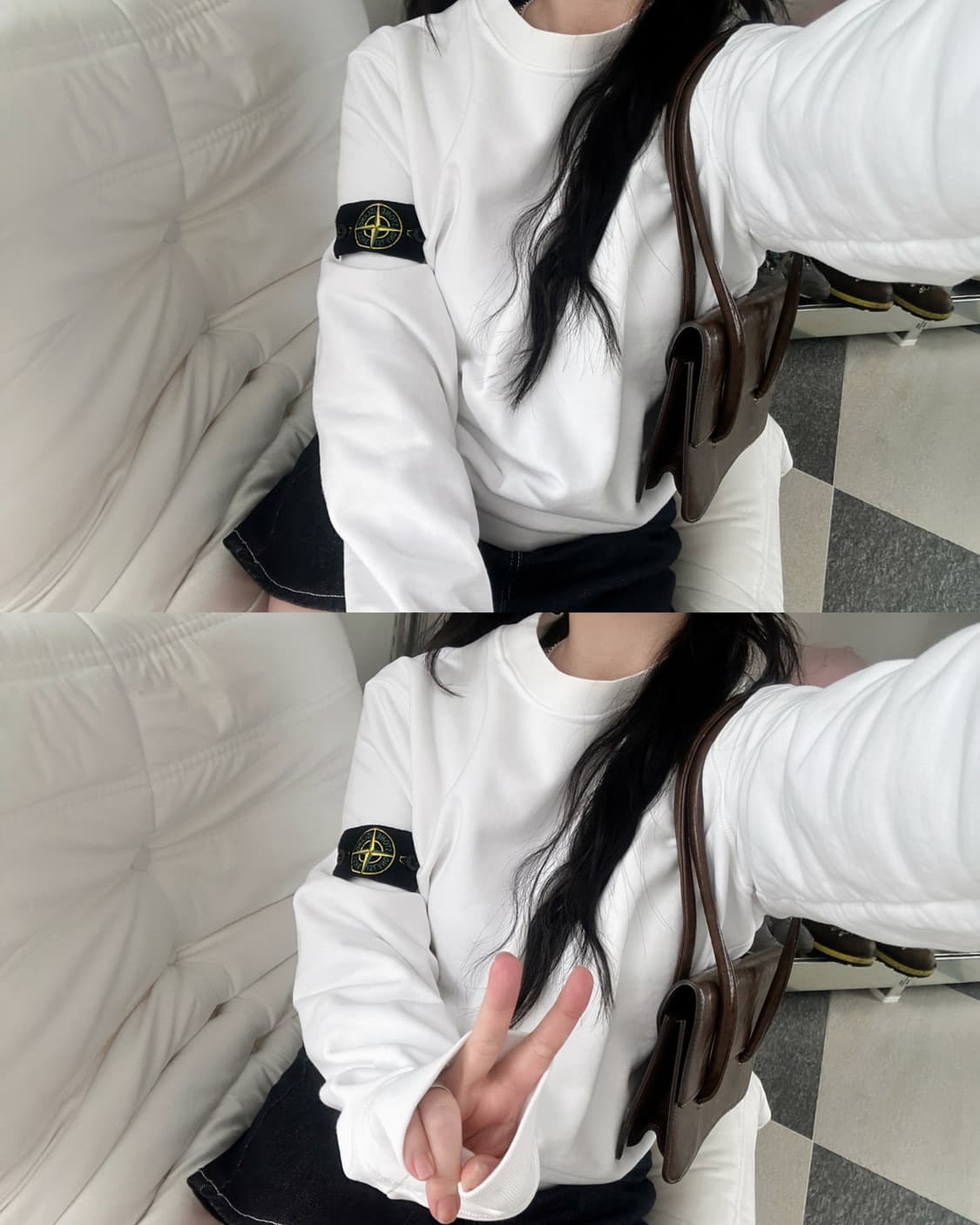 스톤아일랜드 와펜 화이트 맨투맨  상품이미지10