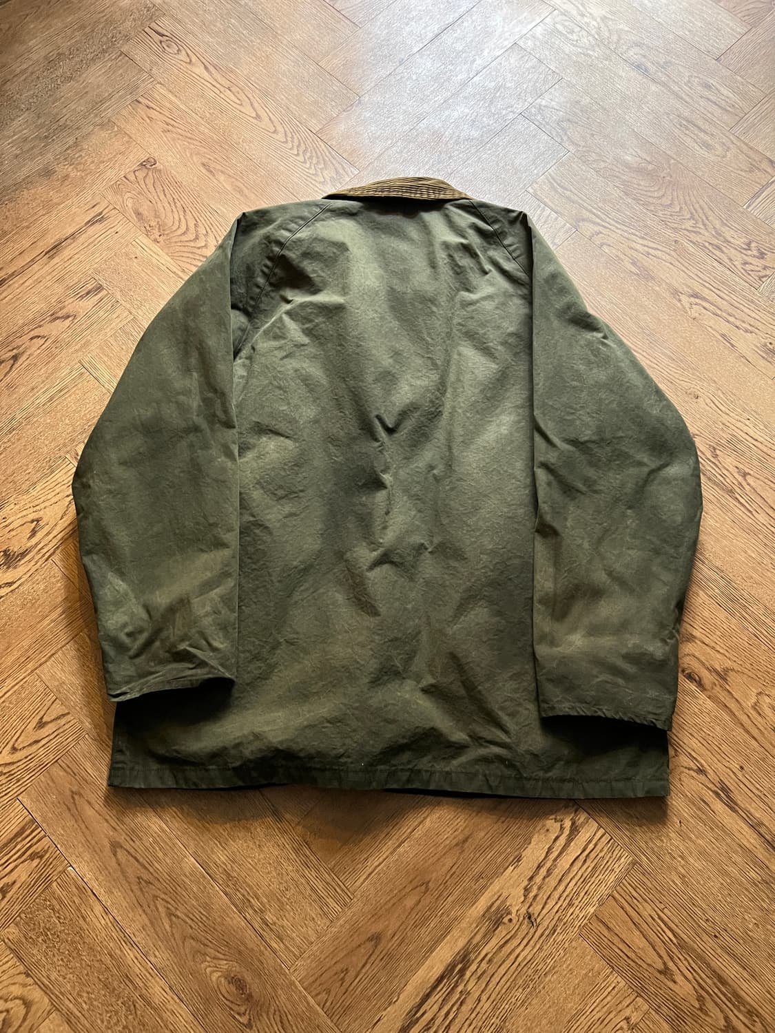 [L]90's USA 빈티지 올리브그린 왁스드 헌팅 자켓 상품이미지7