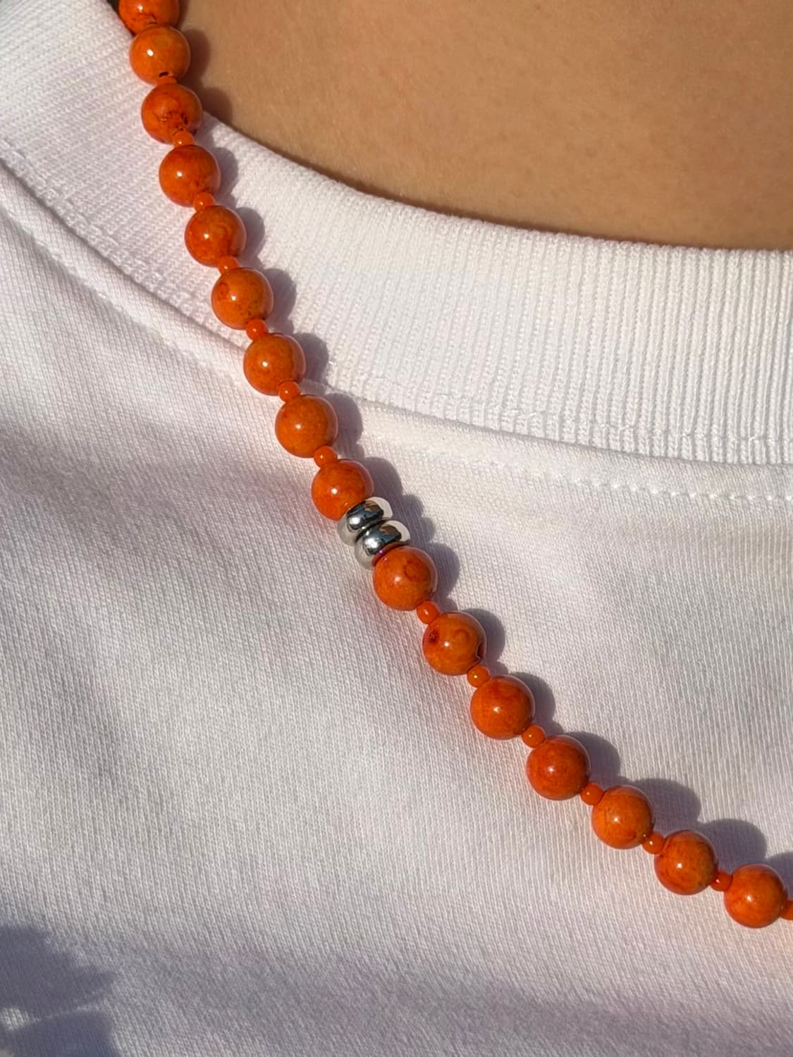 Summer Beaded Necklace - Tangerine 상품이미지2