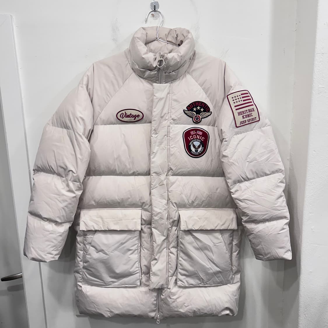 지프 아이코닉 덕다운 빈티지패치 롱패딩 상품이미지2