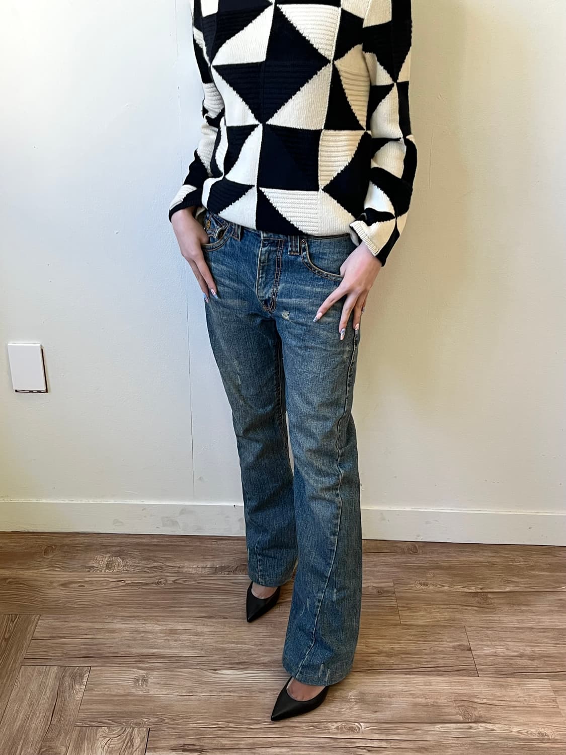 NyLAus jeANS 크랙 데님 진 상품이미지5