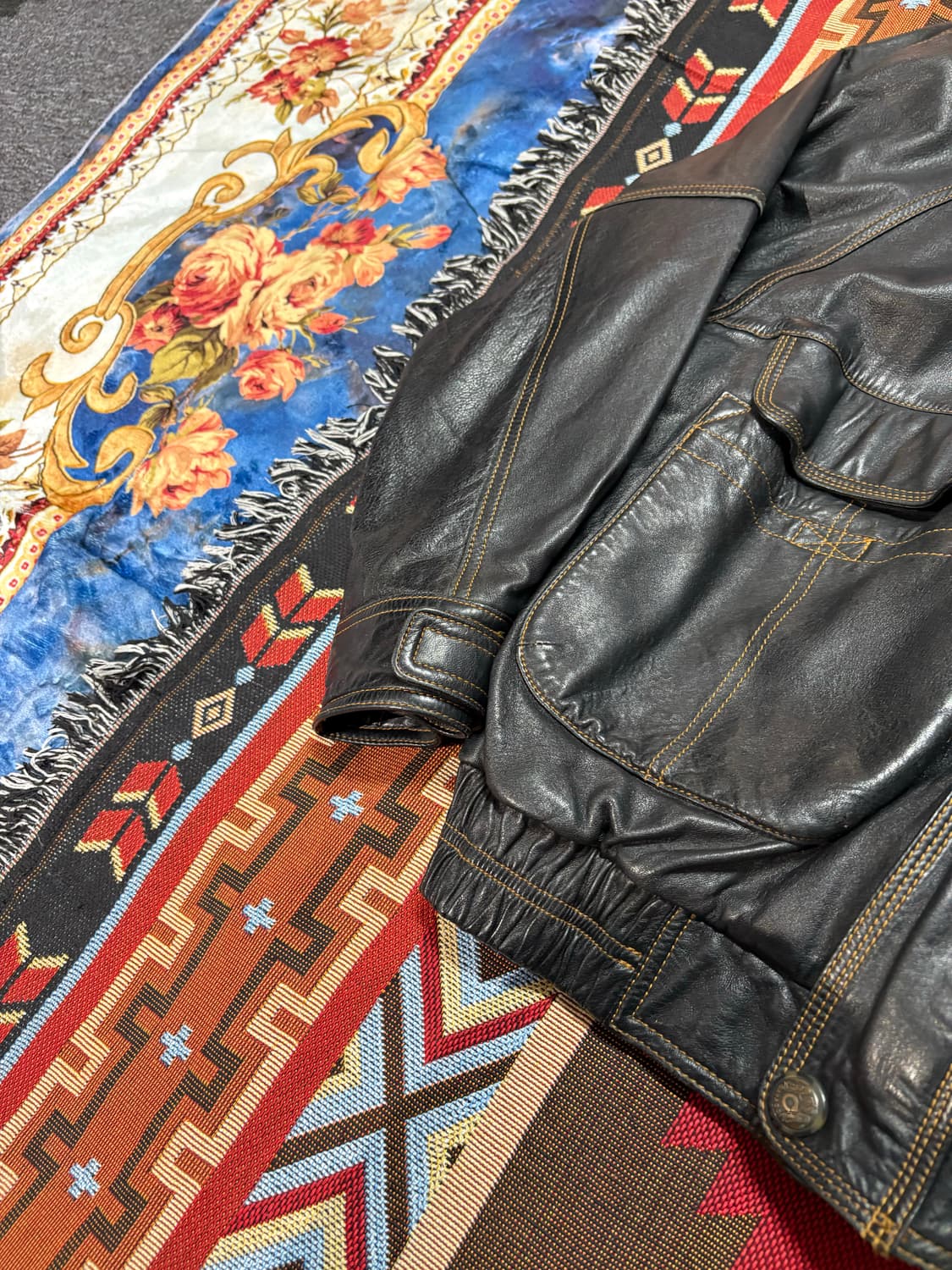 CAPACCI A-1 스트치 양가죽 레더자켓 상품이미지3