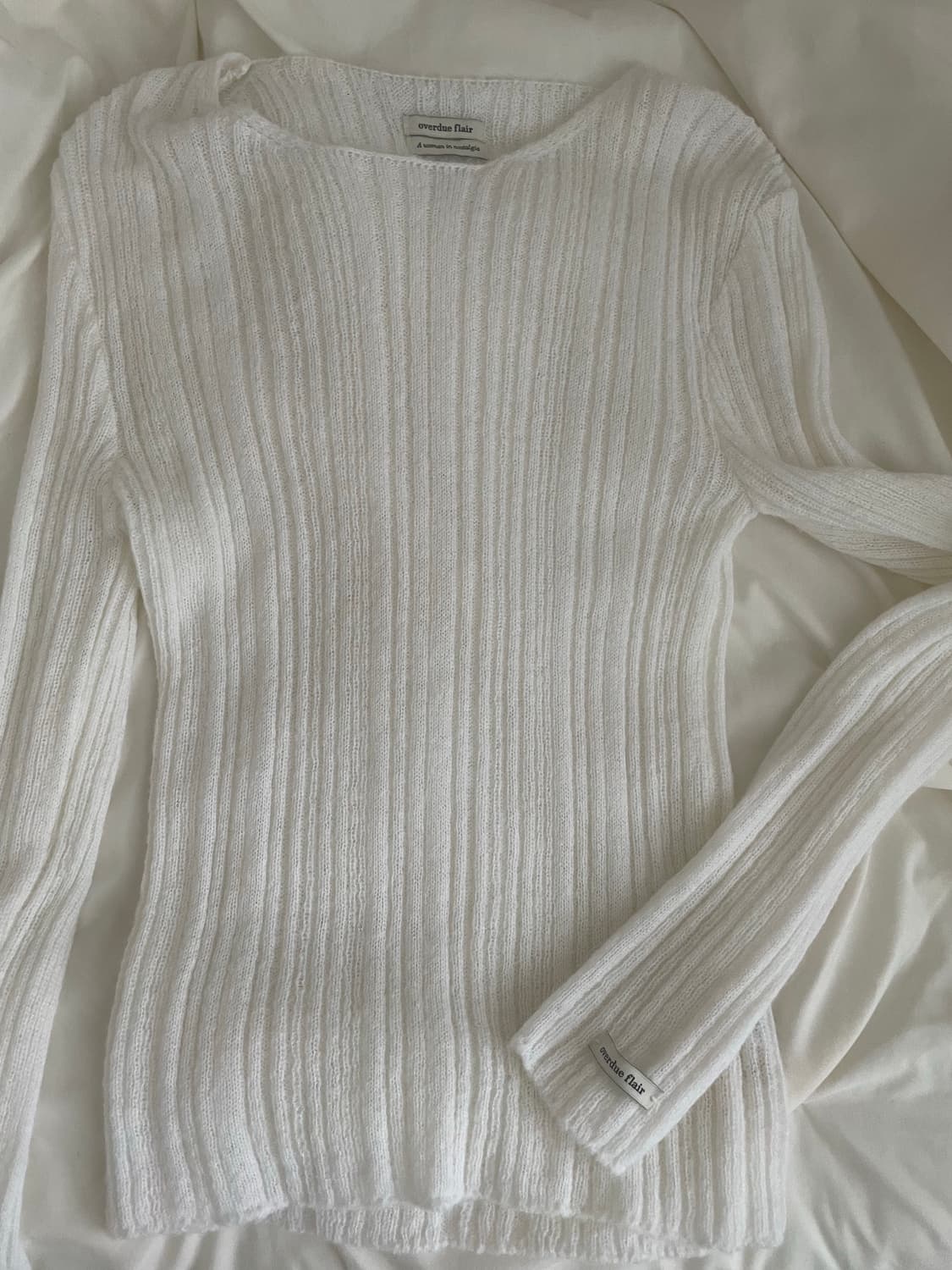 오버듀플레어 MOHAIR RIB KNIT TOP_IVORY 상품이미지5