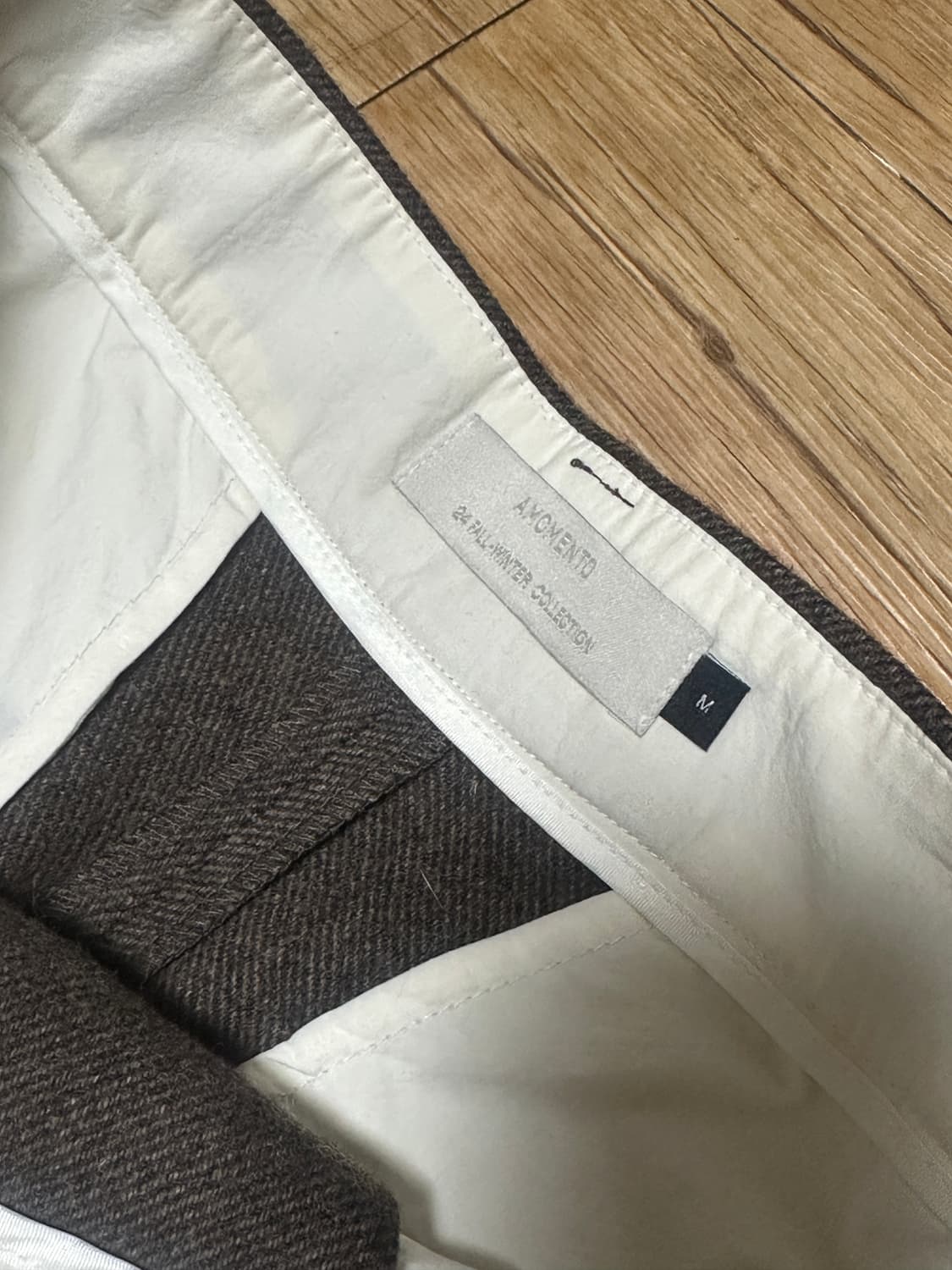 아모멘토 울 마틴 팬츠 브라운 M사이즈 판매 상품이미지4