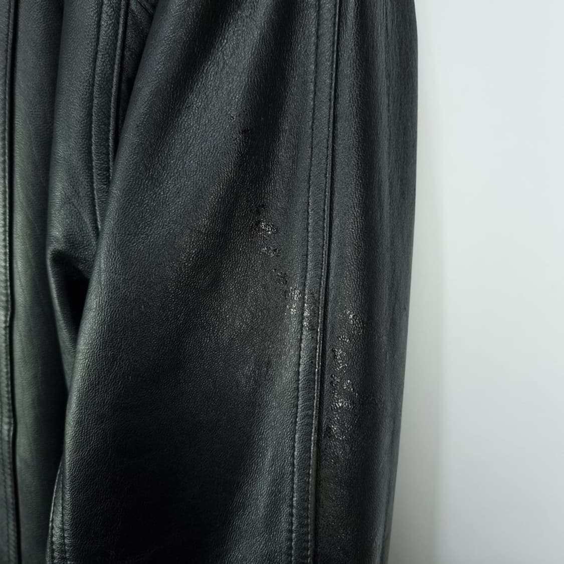 [빈티지] 리얼 쉽스킨 양가죽 레더 봄버 자켓 블랙 M19167 상품이미지9