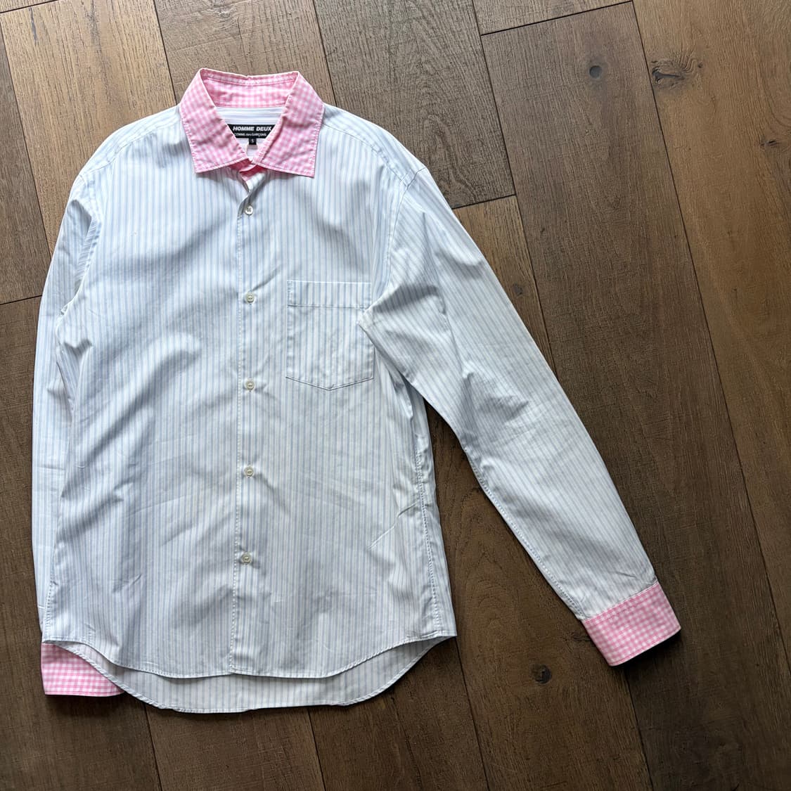Check Collar Detail Stripe Shirts 상품이미지4