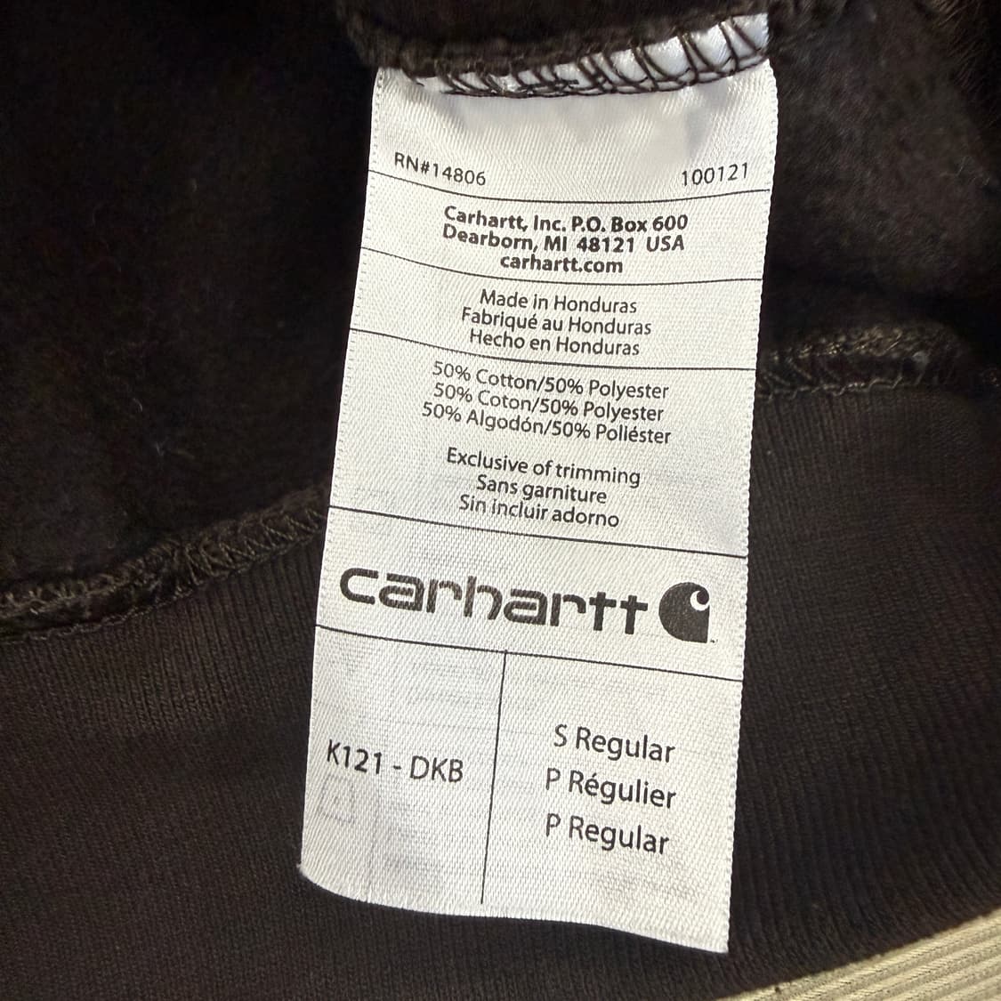 (M)칼하트 Carhartt 오리지널 핏 후드티셔츠(다크브라운) 상품이미지3