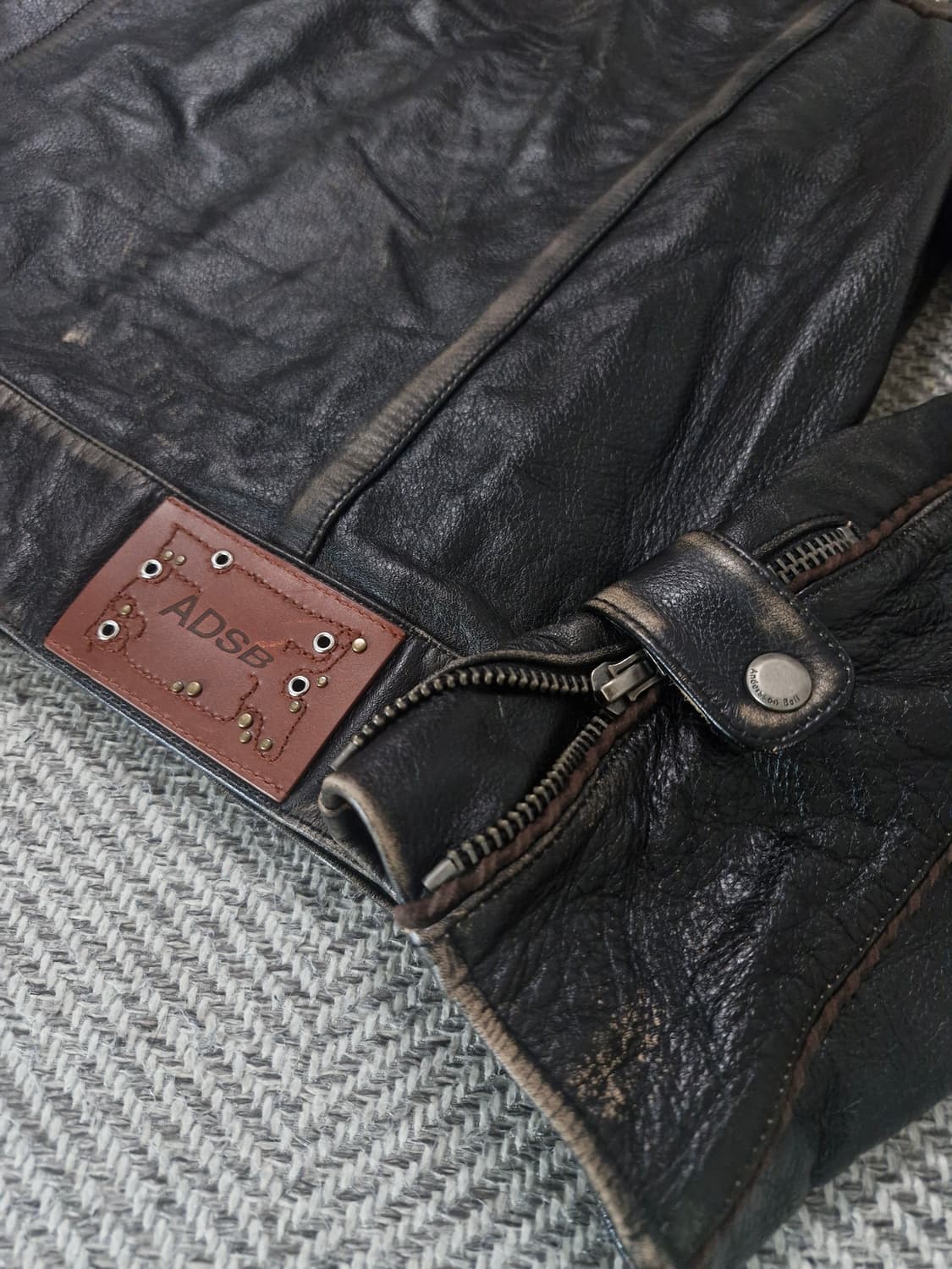 (미시착새상품) 앤더슨벨 빈티지 레더 바이커 자켓 XL 상품이미지4