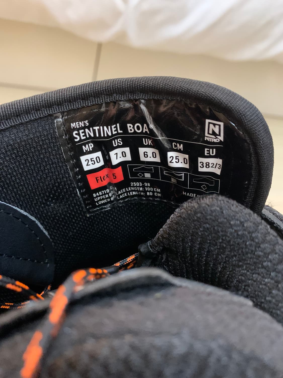 2526나이트로 센티넬 듀얼BOA 스노우보드 부츠 250mm 상품이미지6