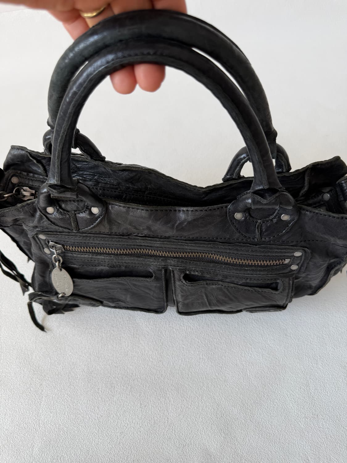 Pre owned 레더 토트 크로스백 상품이미지3