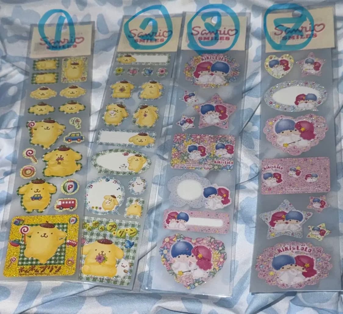 키티 마멜 폼폼푸린 키키라라 베츠마루 고전스티커 상품이미지2