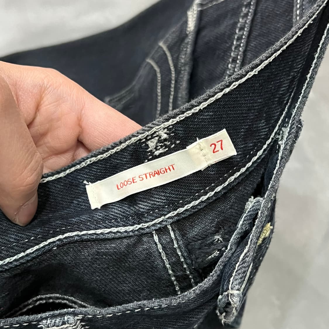  리바이스 레드 흑청 데님 팬츠 y15591 상품이미지6