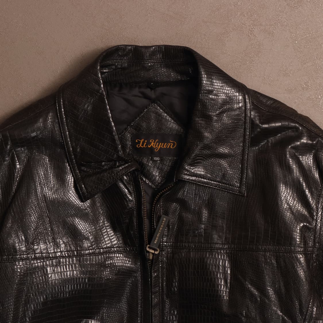 90's 빈티지 양가죽 뱀피 트러커 자켓 A1530 상품이미지2