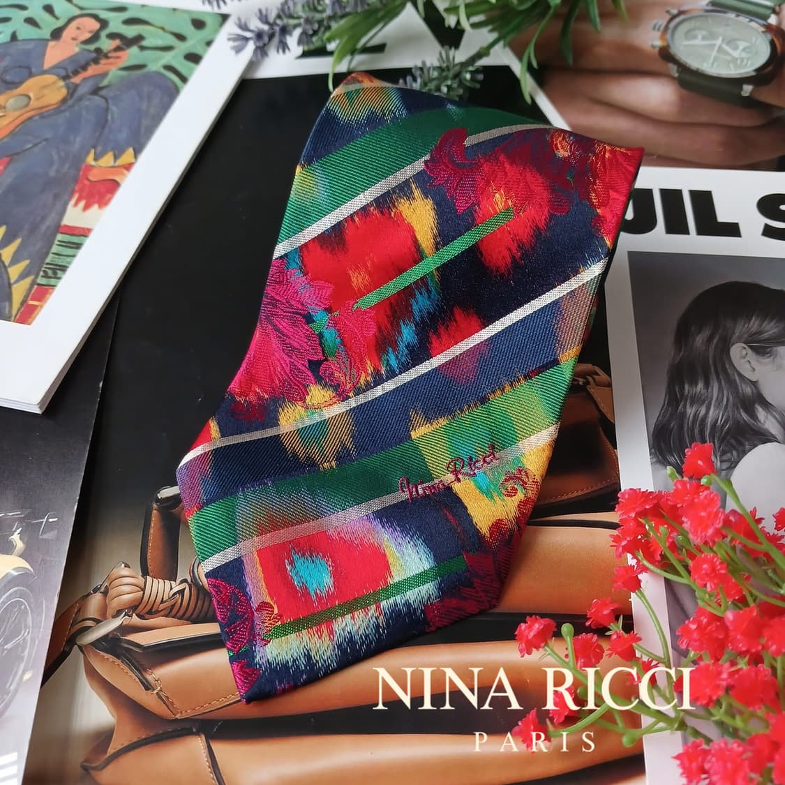 니나리치 실크 멀티 스트라이프 넥타이 9.7cm A+~A등급 A19509 상품이미지2