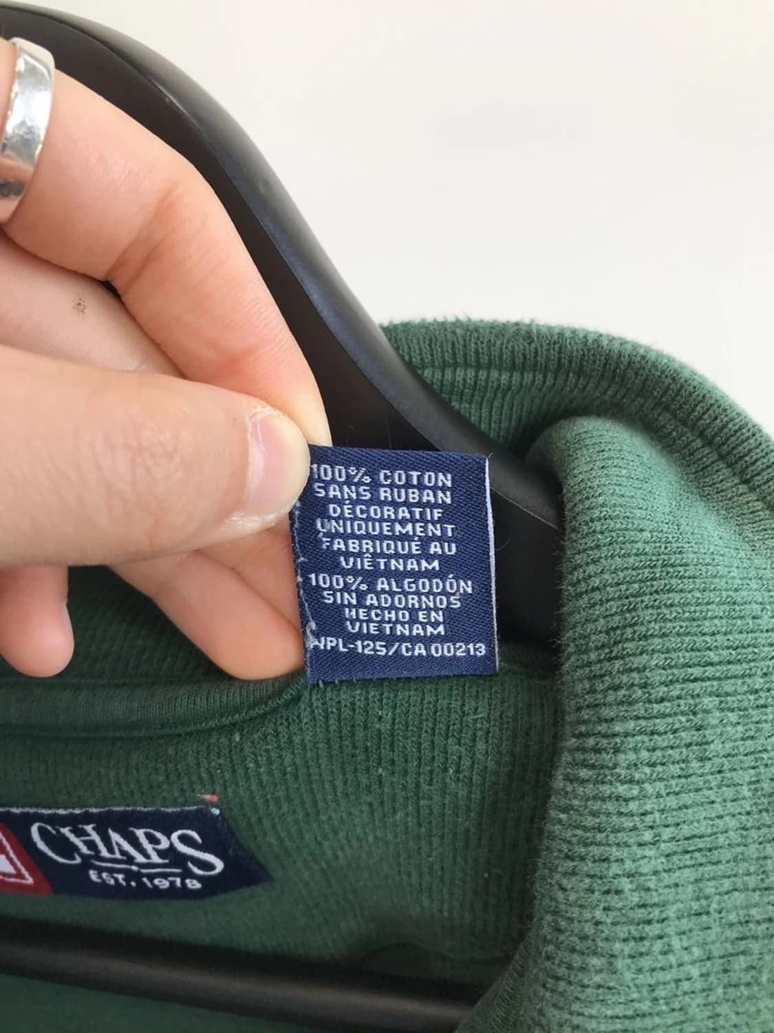Chaps Green Quarter Zip Sweatshirt 상품이미지7