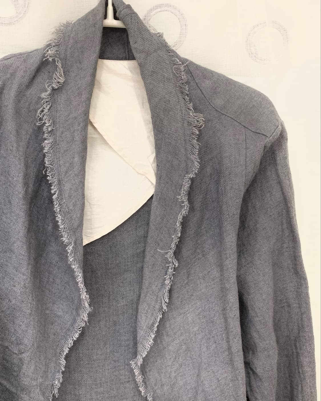 gray linen fringe jacket  상품이미지5