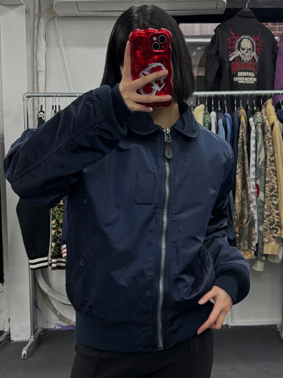 알파 인더스트리 슬림핏 네이비 MA-1 상품이미지4