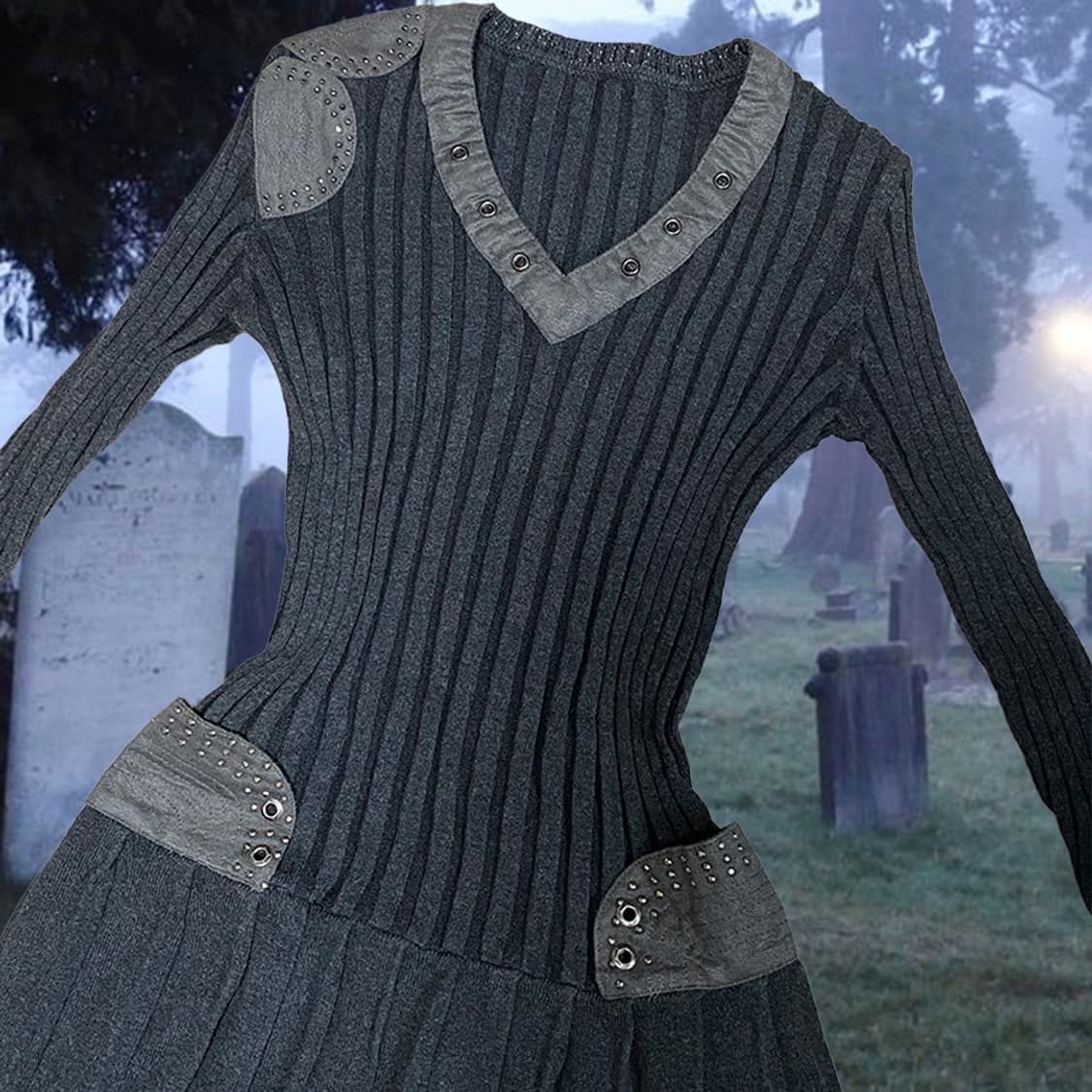 아일렛 골지 니트 탑 상품이미지3