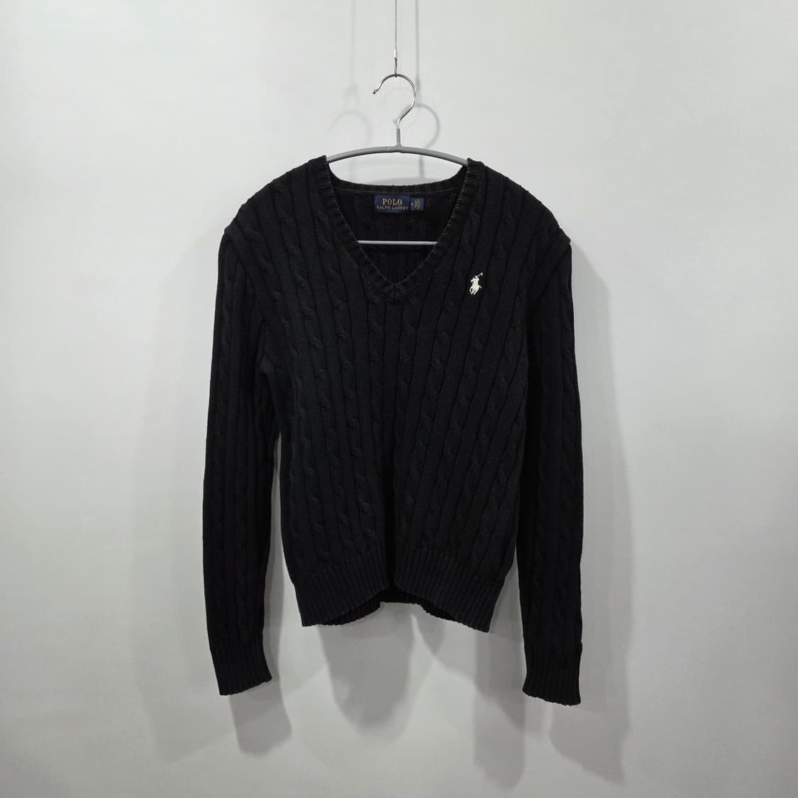 폴로랄프로렌 우먼 케이블 브이넥 니트 M 상품이미지1