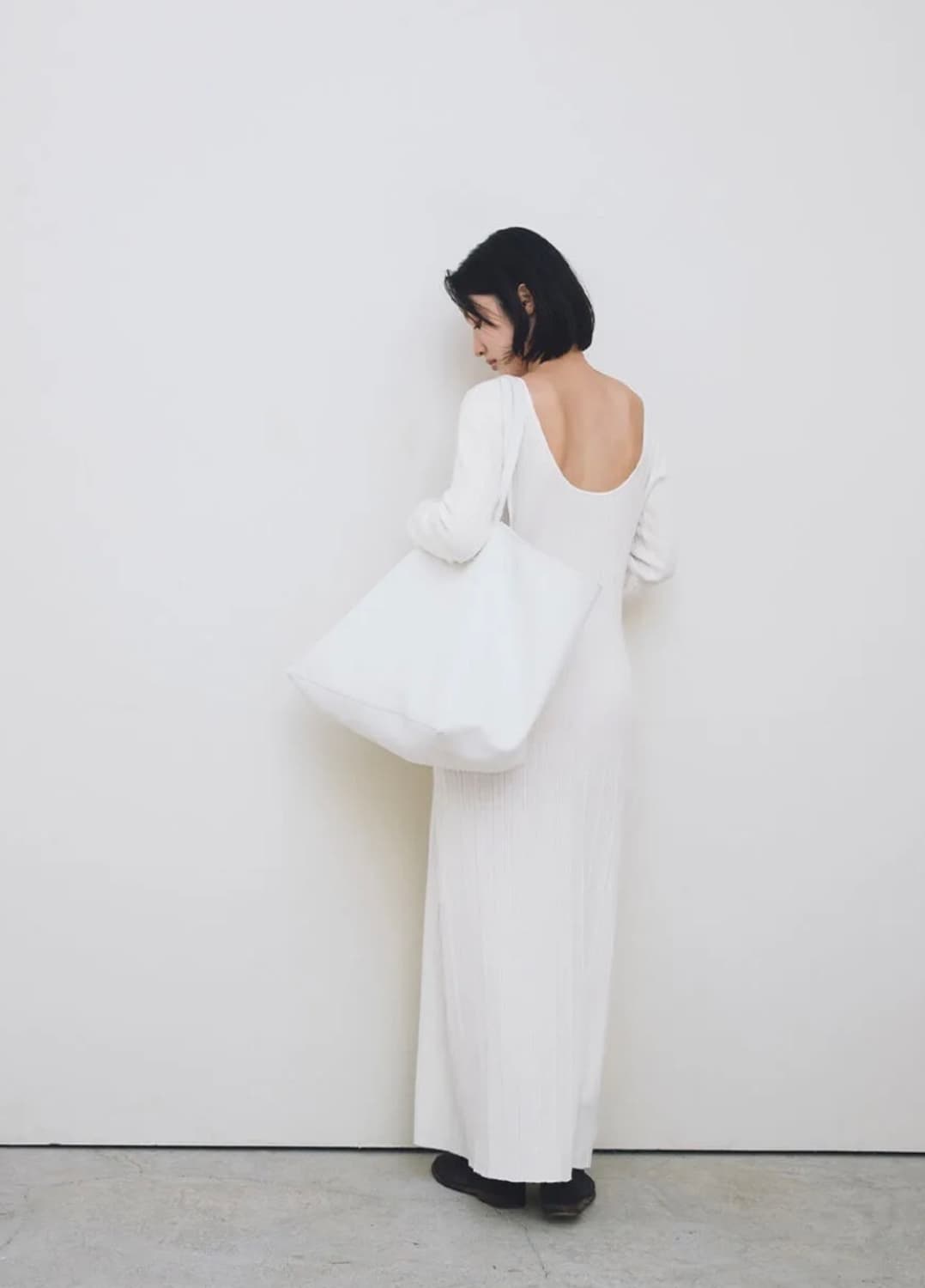 로우타이드 플리츠 니트 드레스 상품이미지2