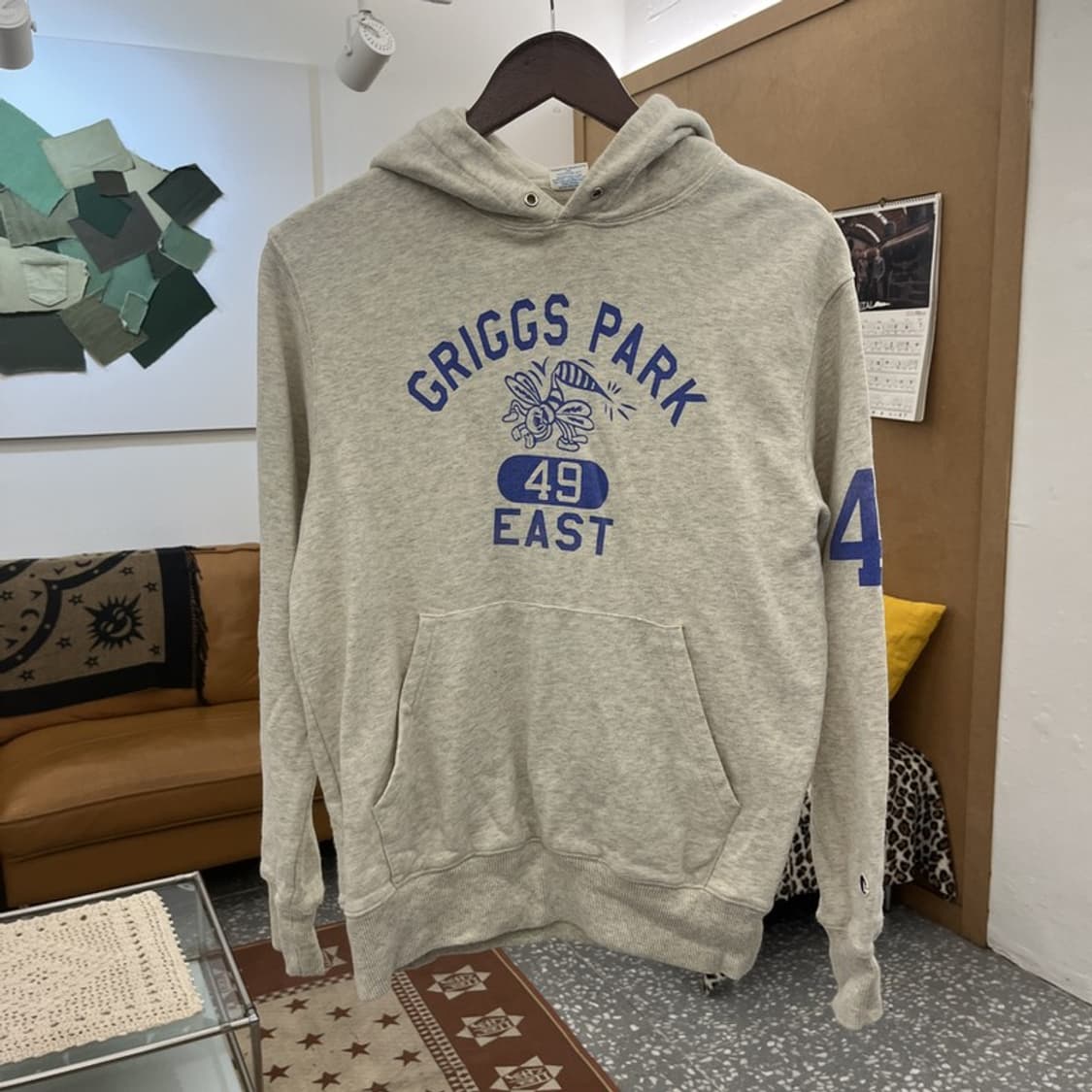 챔피온 올드스쿨 레트로 빈티지 자수패치 후드티 S C10370 상품이미지3