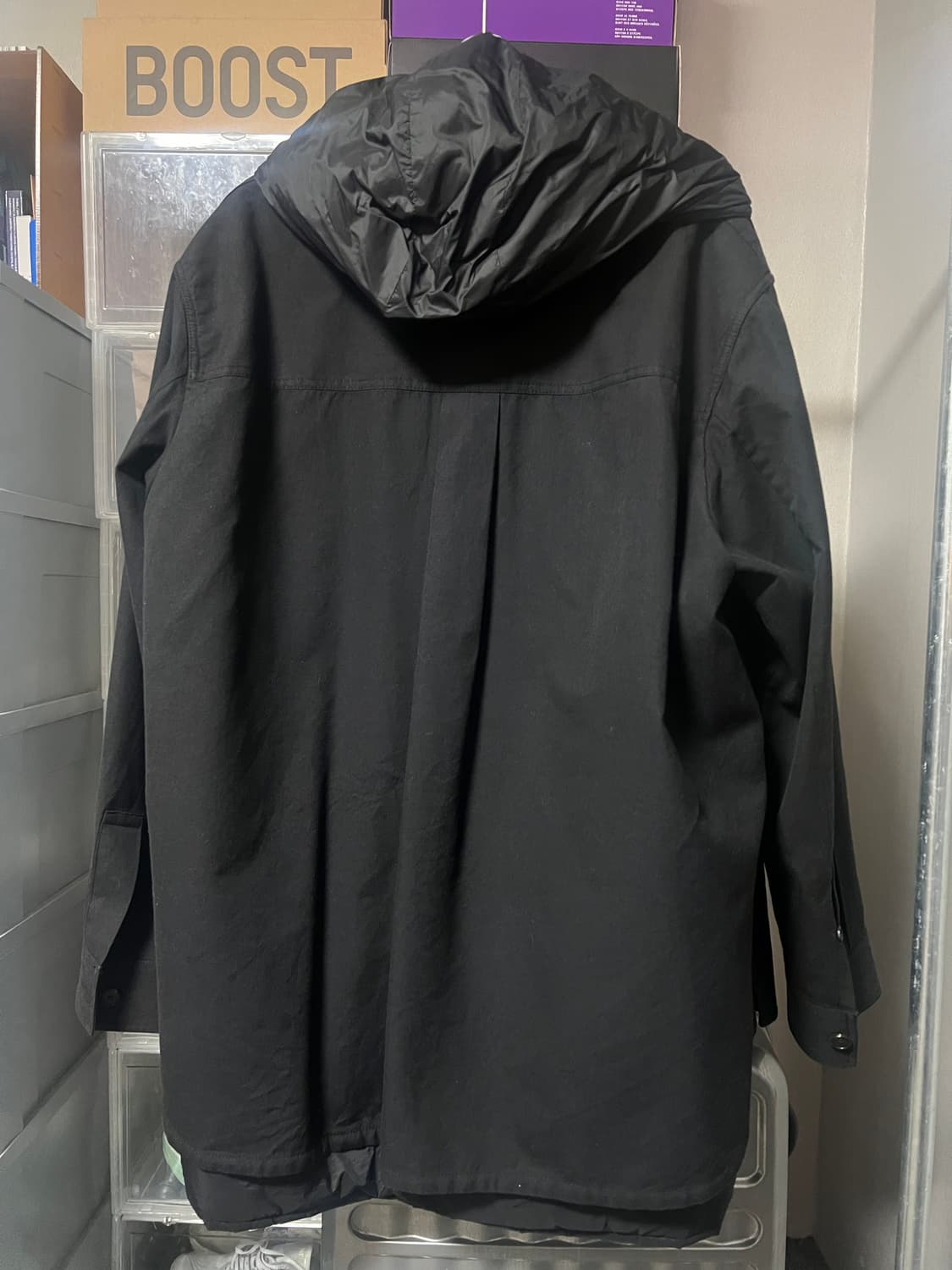 준지 Juun.J 나일론 후드 내피 셔츠 자켓 블랙 상품이미지5