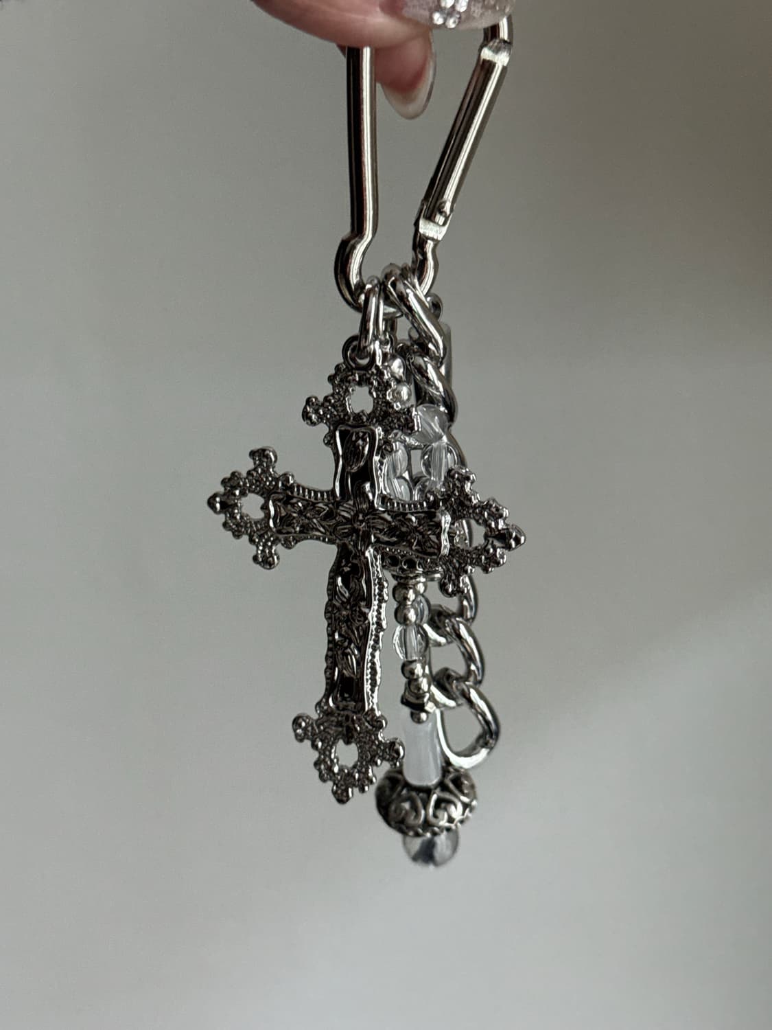 페이어리 클리어볼 오리엔탈 십자가 스터드 키링 상품이미지7
