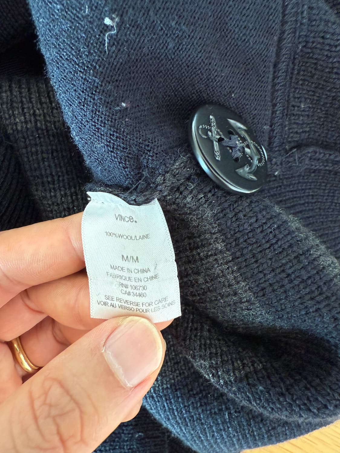 Pre owned 해군 피코트 모티브 울 가디건 상품이미지4