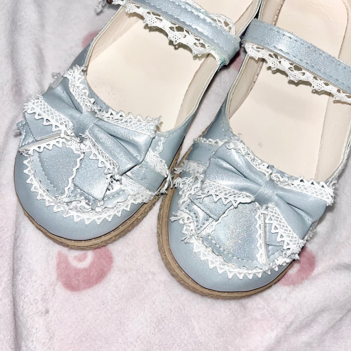 히메갸루 리본 레이스 프릴 소라 하늘 구두 로걀 상품이미지5