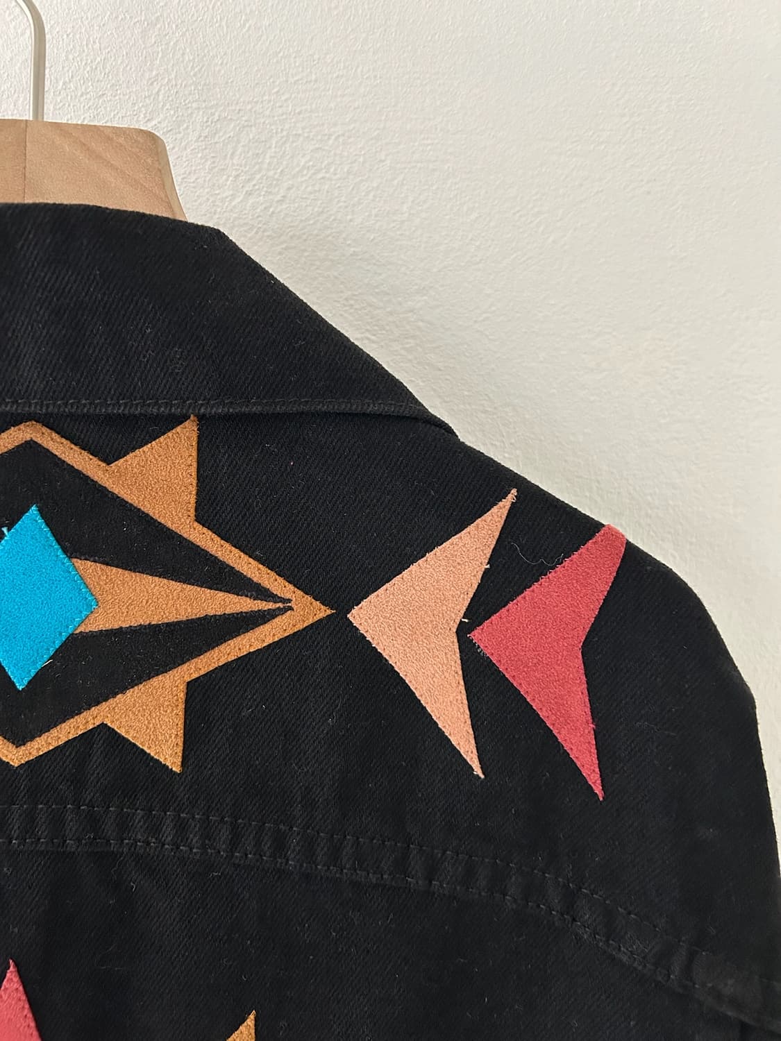 90's southwest Aztec Black Denim jacket 상품이미지7