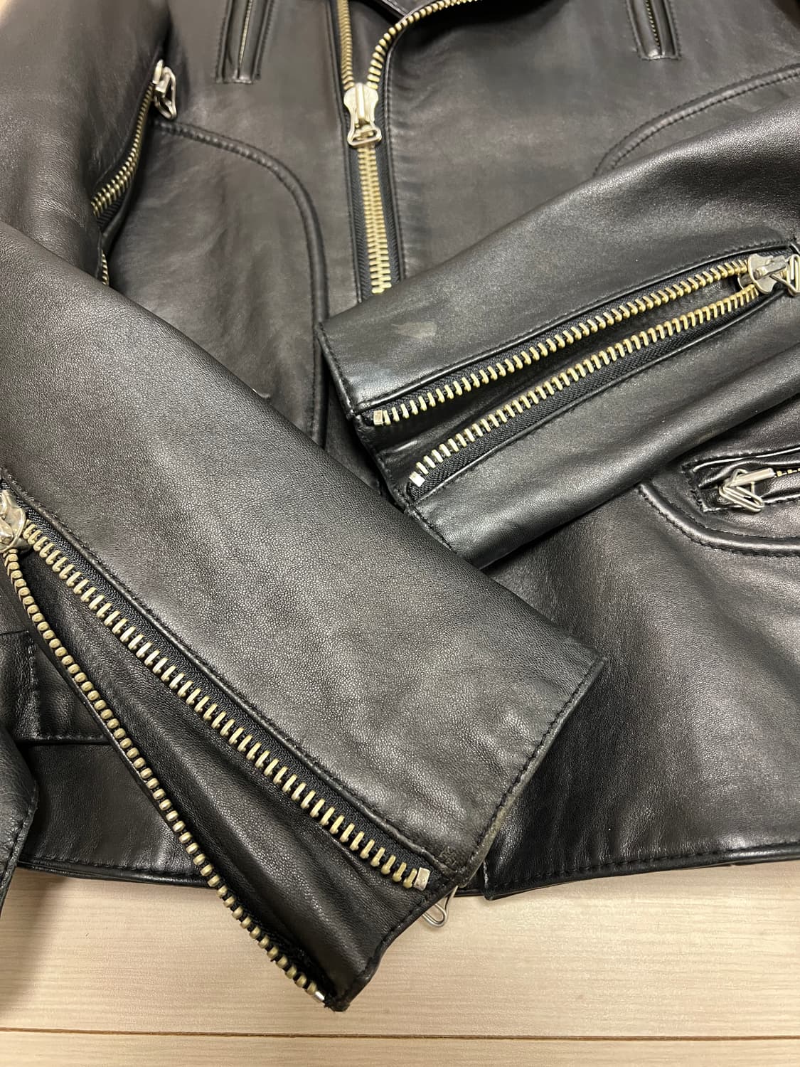 하이엔드 리얼 램스킨 바이커 라이더 자켓 / 48 상품이미지7