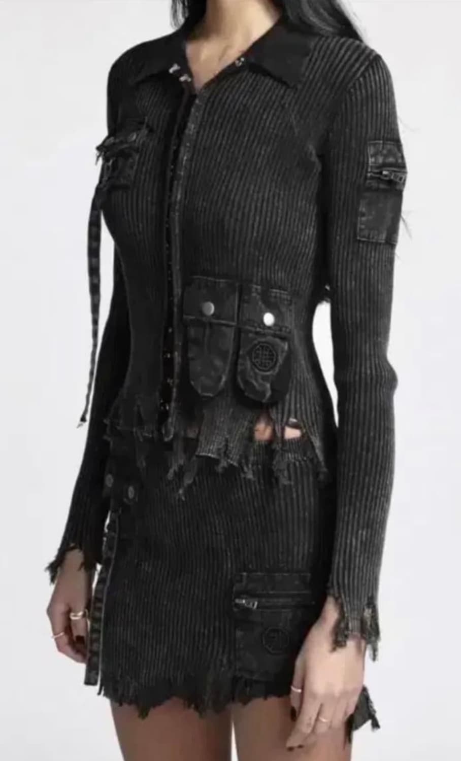 배드블러드 디스트로이드 러스티 카고 가디건 니트 상품이미지1