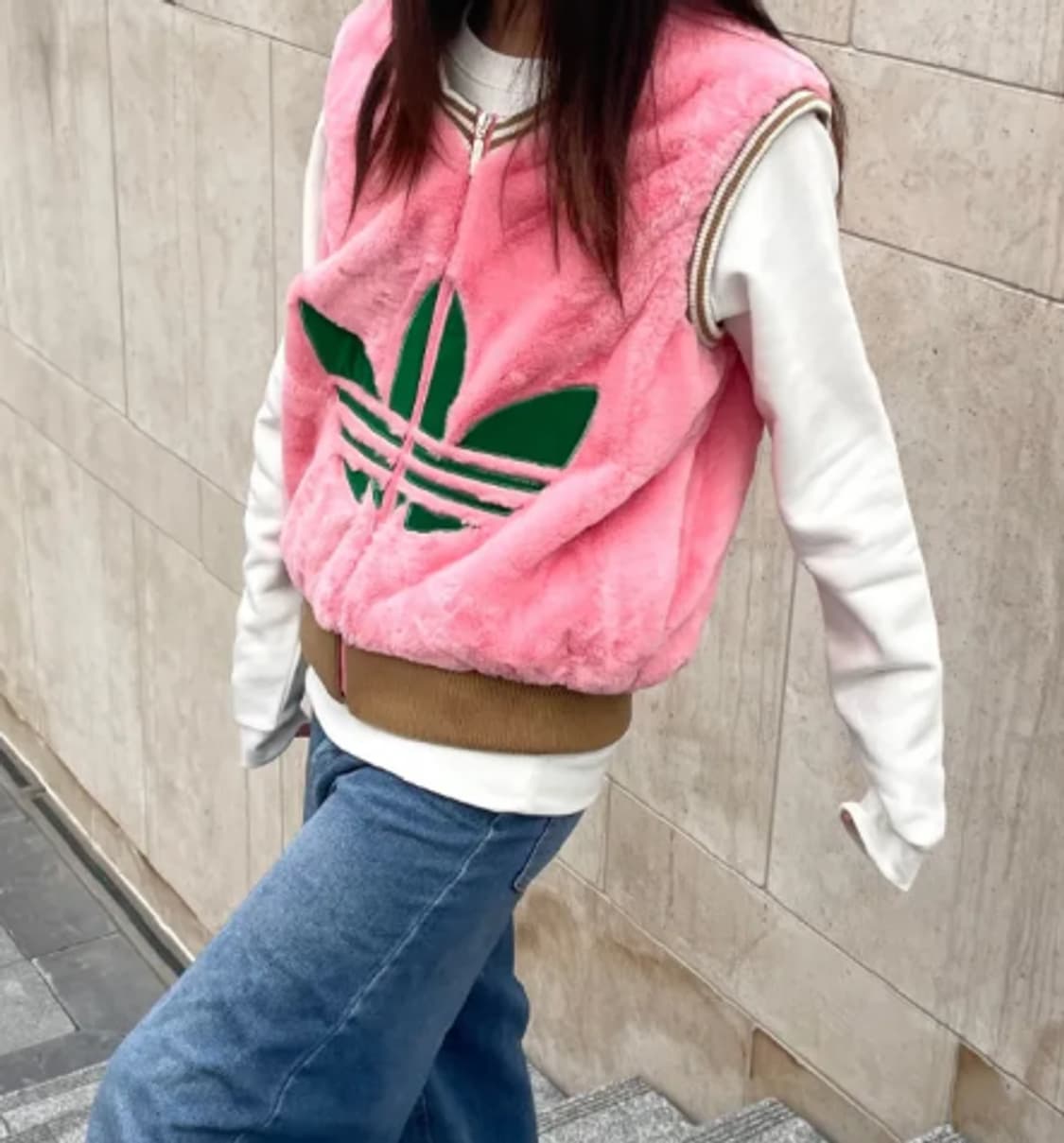 (XL)아디다스 아디컬러 헤리티지 나우 로고 베스트 조끼 핑크 상품이미지3