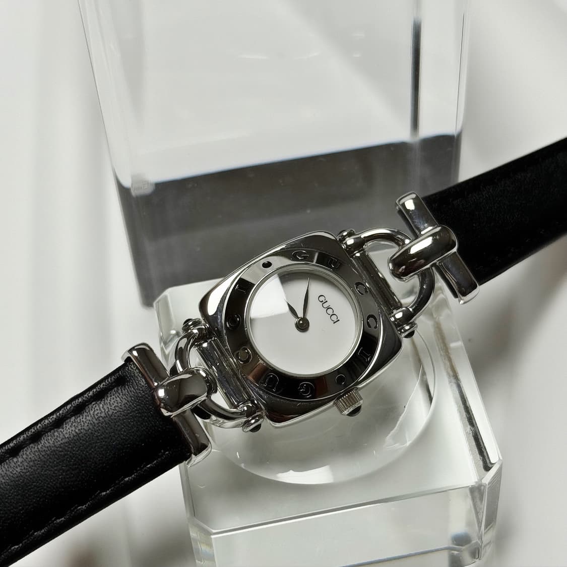 80's90's 빈티지 구찌 홀스빗 실버 화이트 워치 상품이미지1