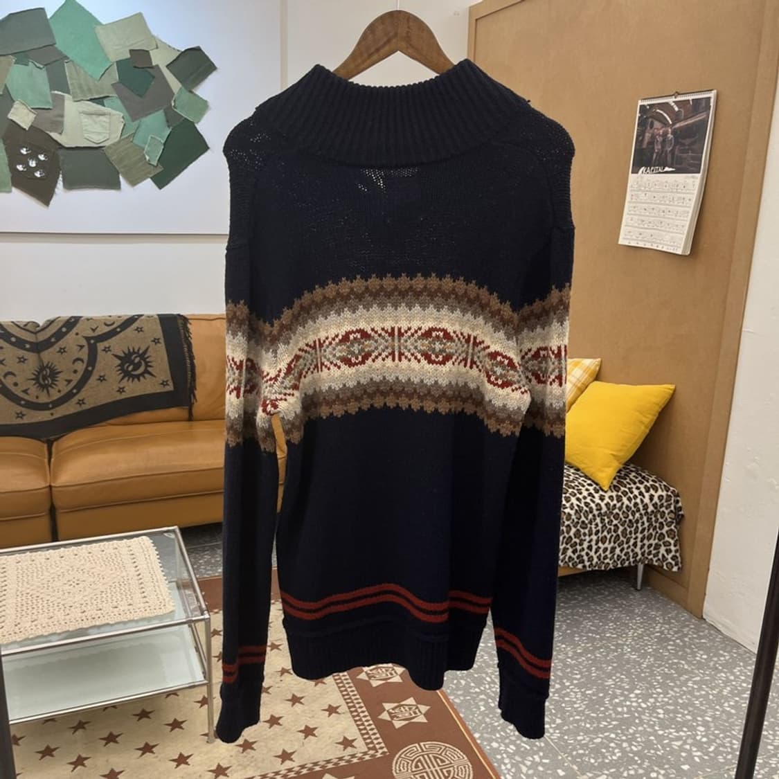 리바이스 노르딕 코위찬 숄카라 울 뜨개 니트 L C10220 상품이미지4