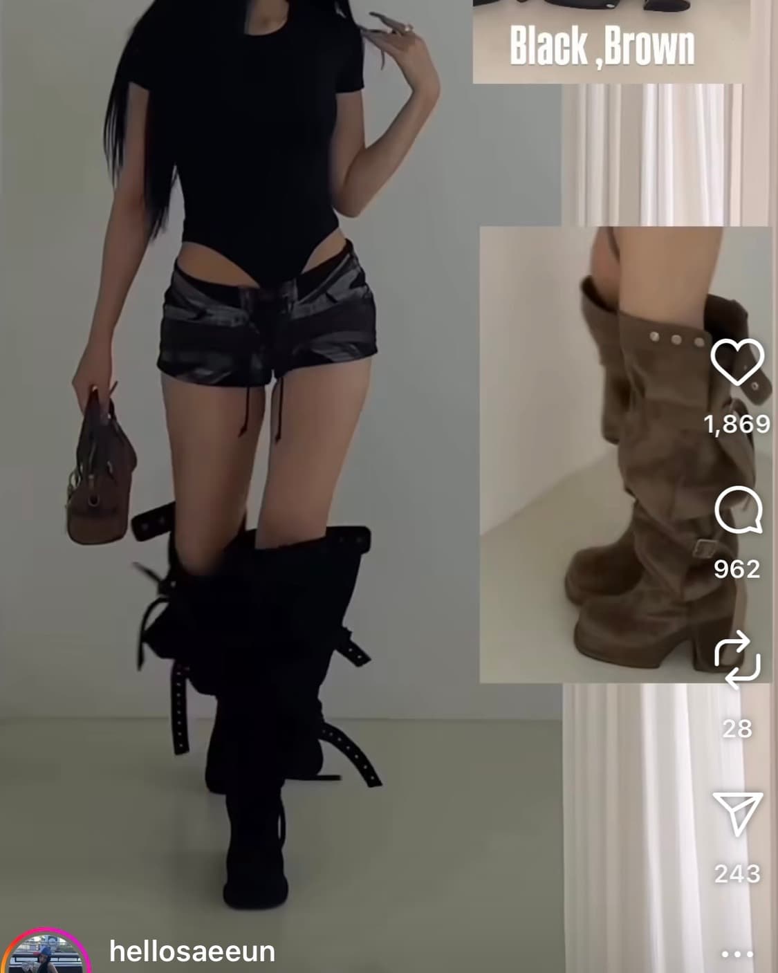 게이트리스 싸이하이 버클 스웨이드 롱부츠 카멜 M(235 240 245) 상품이미지8