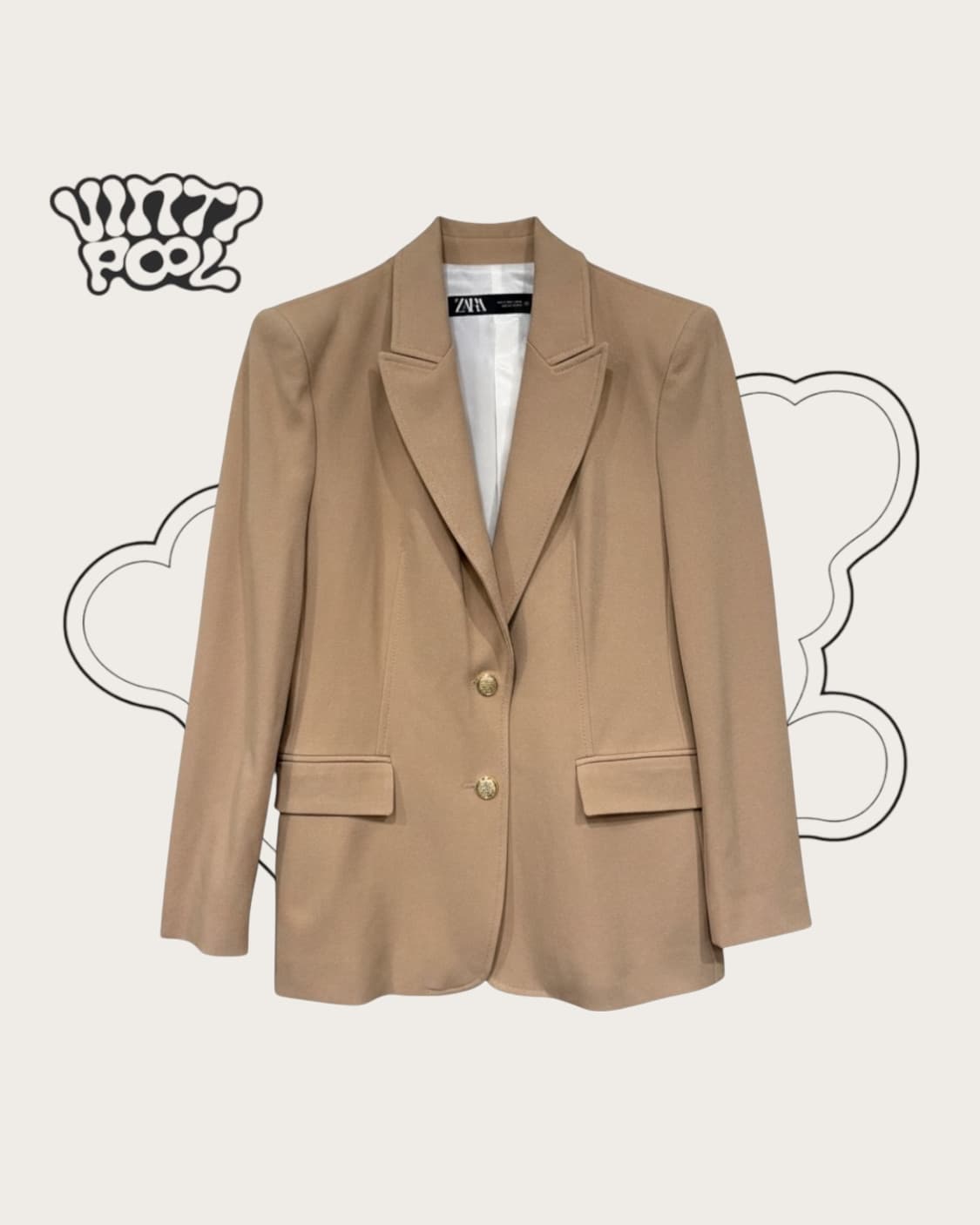 ZARA 자라 금장 자켓 L 베이지 상품이미지1