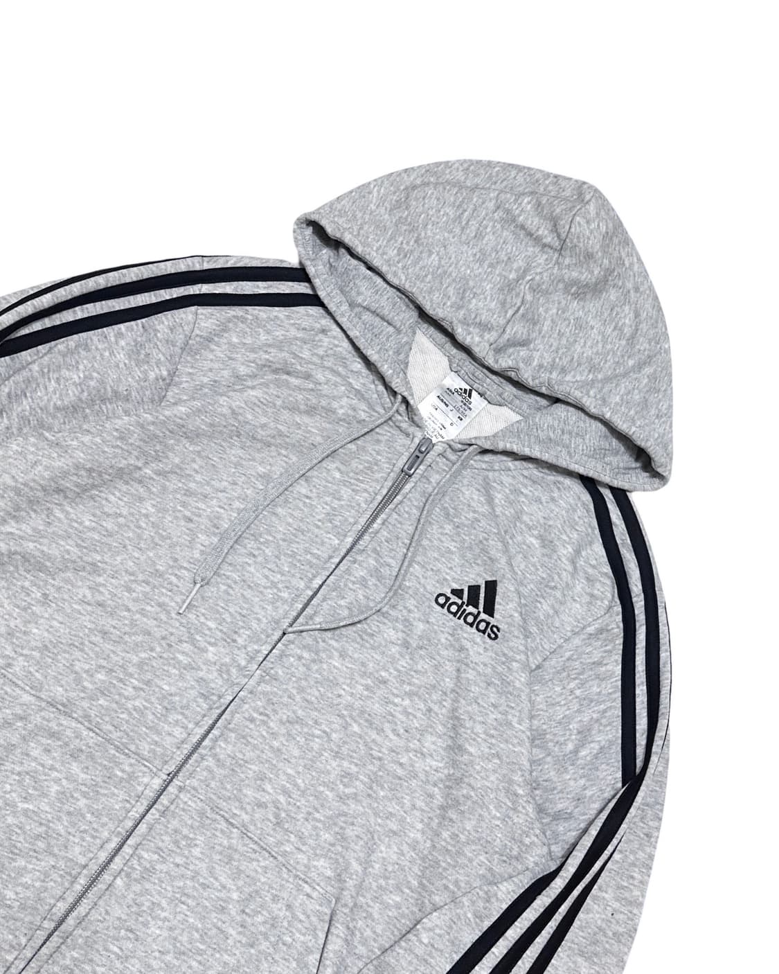 아디다스 삼선 회색 후드집업 상품이미지3