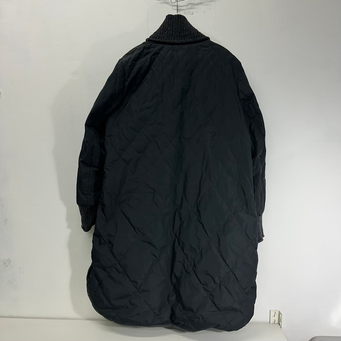 77 우먼L 소울 SOWOOL 그레이 니트배색 양면 롱패딩 상품이미지6