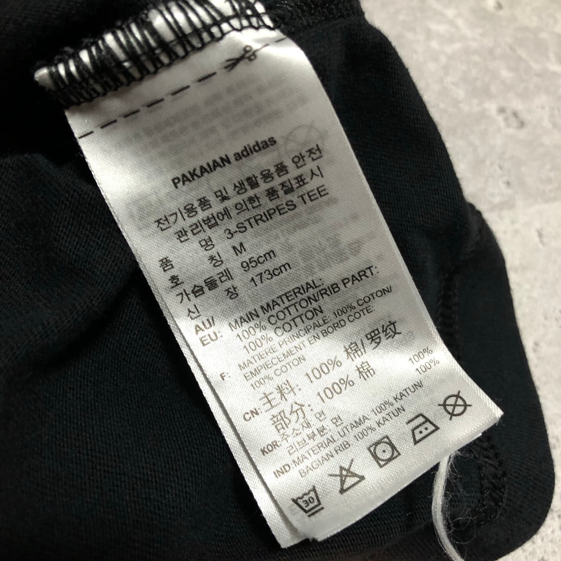 아디다스 링거티 검흰 상태굿 삼선 반팔 티셔츠 상품이미지5