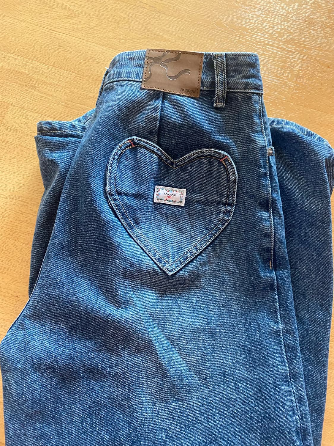 론론 하트스티치 데님팬츠 상품이미지5