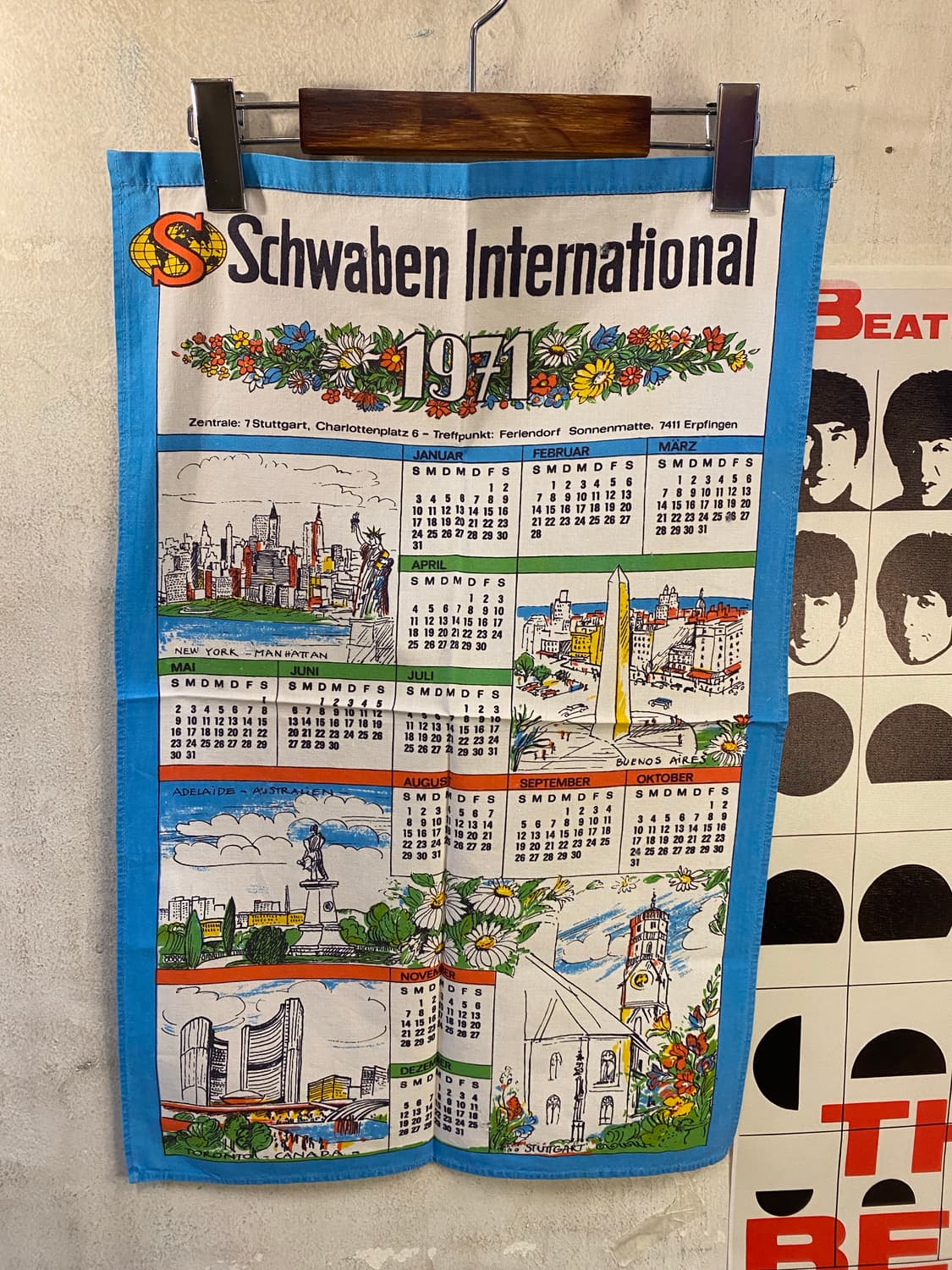 ☕️유럽 티타월 캘린더패브릭 상품이미지1