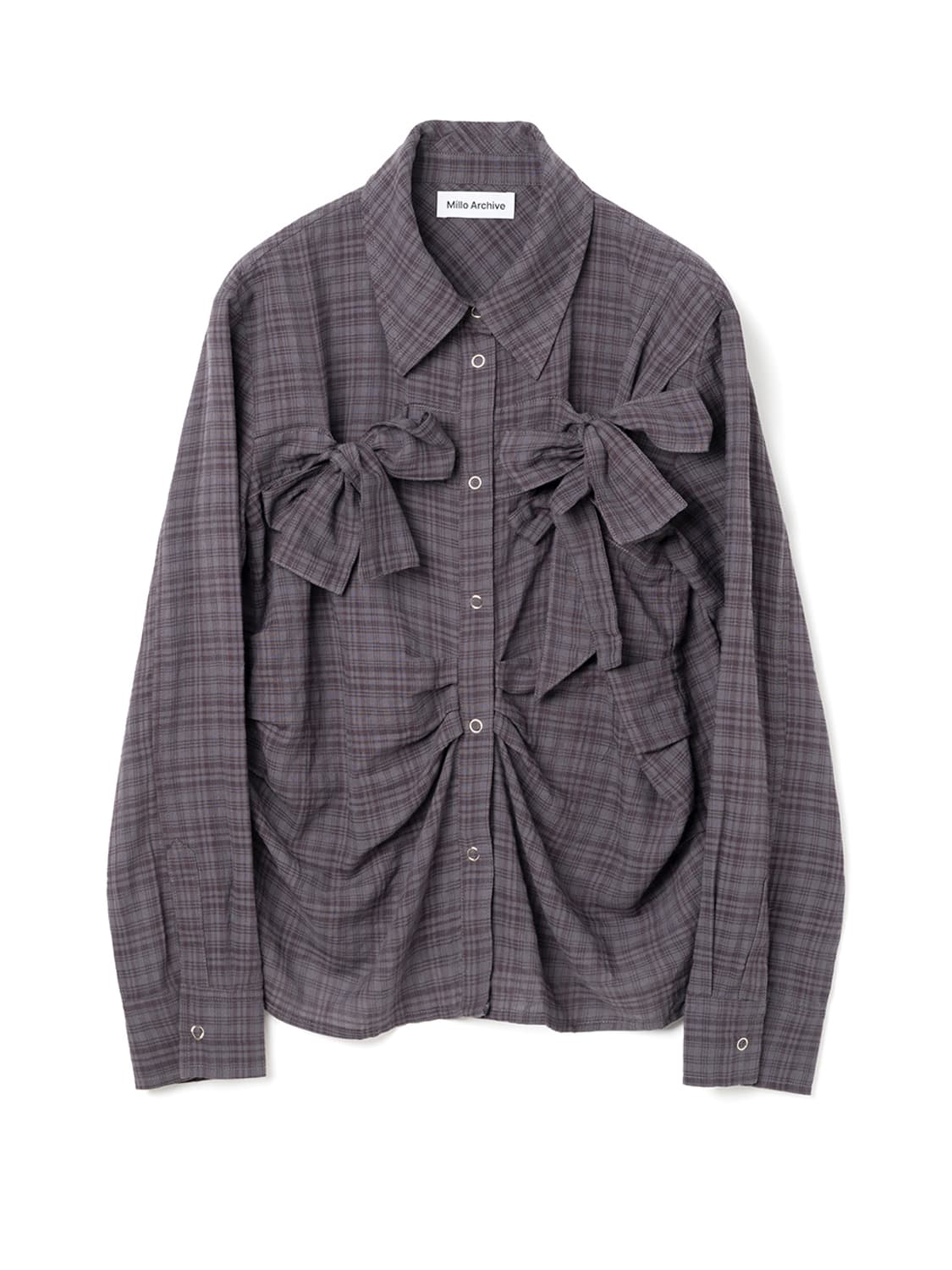 밀로 우먼 Ribbon Tie Shirt [Vintage Purple] 상품이미지2